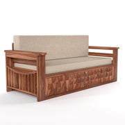 ONIJA Solid Sheesham Wooden Sofa Cums Bed with Mattress for Living Room  3 Seater Sofa Cums Bed