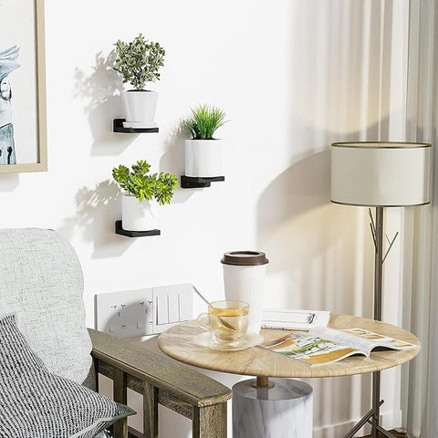 ONIJA Small Floating Shelves, Set Of 3 Black Shelves For Wall Decor & Storage | Wall Mounted Small Wall Shelf | Mini Display Shelf For Living Room, Bathroom, Kitchen & Bedroom Decor - Sheesham