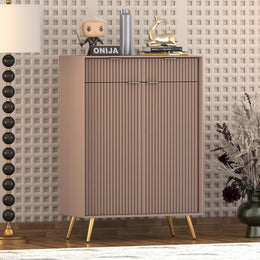 Zenvay HDMR Premium Wood Sideboard Cabinet (Mocha Beige)
