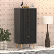 Pravyan HDMR Premium Wood Chest Of Drawer (Black)