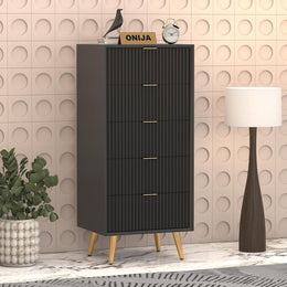 Pravyan HDMR Premium Wood Chest Of Drawer (Black)