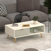 Arvitho HDMR Premium Wood Coffee Table (White)