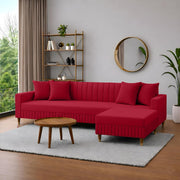 Modern Red L-Shaped Sectional Sofa