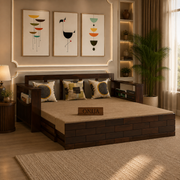 ONIJA ONIJA Solid Sheesham Wooden Sofa Cums Bed with Mattress for Living Room 3 Seater Sofa Cums Bed