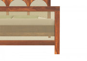 Kathanx Sheesham Wood Queen Size Bed Without Storage (Honey Finish)