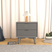 Avyant HDMR Premium Wood Bedside Table (Grey)