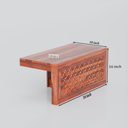 Onija Sheesham Wood Center Table With Stools (Natural Finish)