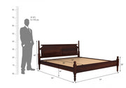 Vrukon Sheesham Wood Queen Size Bed Without Storage (Walnut Finish)