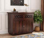 Olvethis Sheesham Wood Cabinet and Sideboard (Walnut Finish)