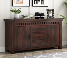 Nivorin Sheesham Wood Cabinet and Sideboard (Walnut Finish)
