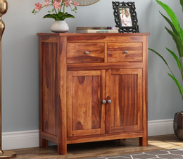 Morthen Sheesham Wood Cabinet and Sideboard (Honey Finish)