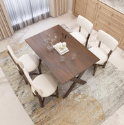 Modern Wooden Dining Table Set with 4 Chairs