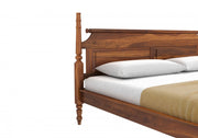 Vrukon Sheesham Wood Queen Size Bed Without Storage (Honey Finish)
