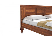 Shilvay Sheesham Wood King Size Bed Without Storage (Honey Finish)