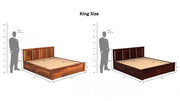 Avrox Sheesham Wood King Size Bed With Storage (Walnut Finish)