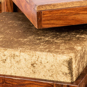 onija Sheesham Wood 4 Seater Coffee Table Set In Teak Finish
