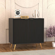 Tveshan HDMR Premium Wood Sideboard Cabinet (Black)