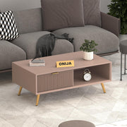 Arvitho HDMR Premium Wood Coffee Table (Mocha Beige)
