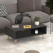 Arvitho HDMR Premium Wood Coffee Table (Black)