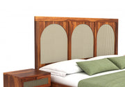 Kathanx Sheesham Wood King Size Bed Without Storage (Honey Finish)