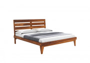 Dravyan Sheesham Wood Queen Size Bed Without Storage (Honey Finish)