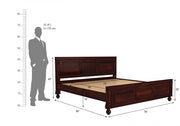 Shilvay Sheesham Wood Queen Size Bed Without Storage (Walnut Finish)