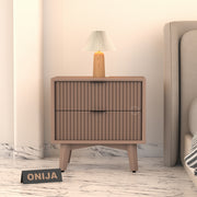 Avyant HDMR Premium Wood Bedside Table (Mocha Beige)