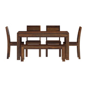 6 Seater Wooden Dining Table Set with Bench