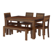 6 Seater Wooden Dining Table Set with Bench