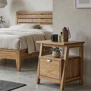 Onija Solid Wood Bedside Table with Drawer & Open Shelf