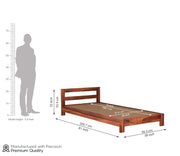 Pavlich Sheesham Wood Single Bed Without Storage (Honey Finish)