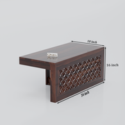 Onija Sheesham Wood Center Table With Stools (Walnut Finish)