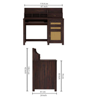 Onija Sheesham Wood Study Table with Storage & Cane Cabinet