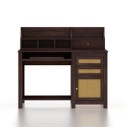 Onija Sheesham Wood Study Table with Storage & Cane Cabinet