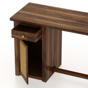 Onija Sheesham Wood Study Desk with Cane Cabinet