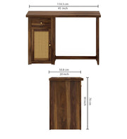 Onija Sheesham Wood Study Desk with Cane Cabinet
