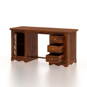 Onija Sheesham Wood Study Desk with Drawers & Tile Cabinet