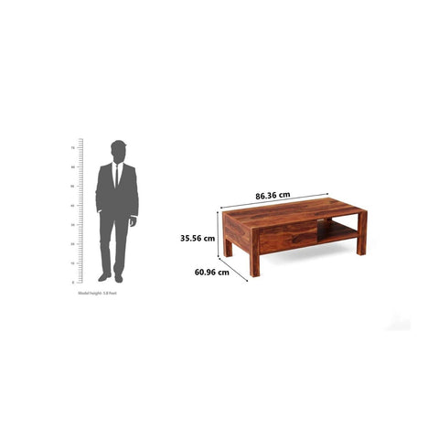 ONIJA Sheesham Solid Wood Coffee Table For Living Room (Pre-assembled)