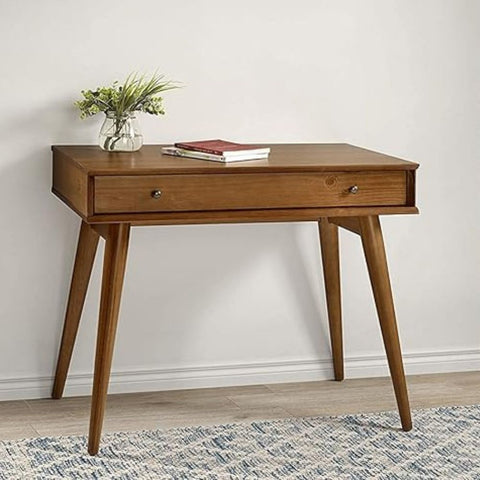 ONIJA  Wooden Finish Study Table with 1 Big Drawer for Students Laptop Office Desk Workstation Writing Tables for Study Room Home Wooden Finish Study Table Study Room 86 * 50 * 75 cm