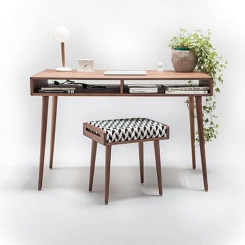 ONIJA  Writing Study Table for Adults & Students Study Desk with 2 Shelf Storage for Home & Office Sheesham Wood Natural Finish