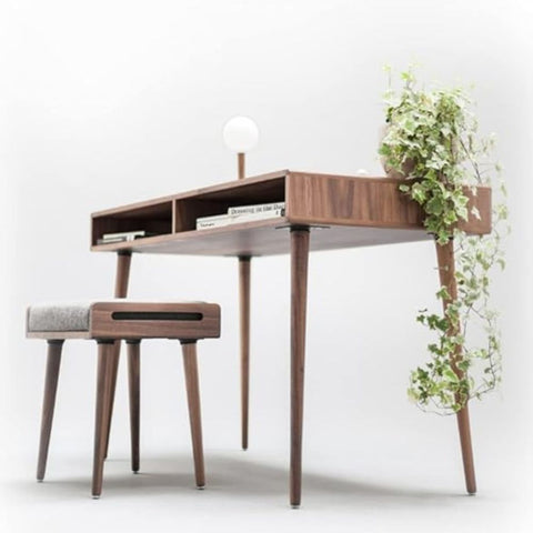 ONIJA  Writing Study Table for Adults & Students Study Desk with 2 Shelf Storage for Home & Office Sheesham Wood Natural Finish