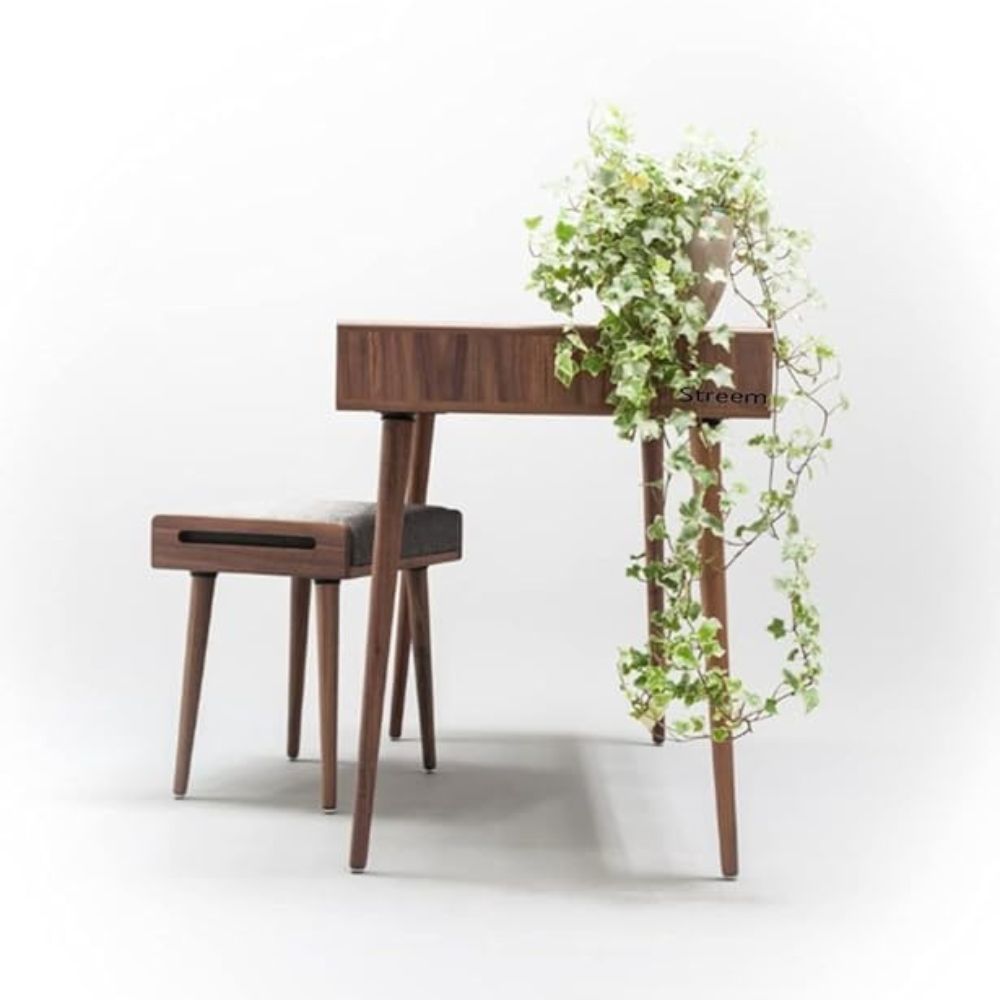 ONIJA  Writing Study Table for Adults & Students Study Desk with 2 Shelf Storage for Home & Office Sheesham Wood Natural Finish