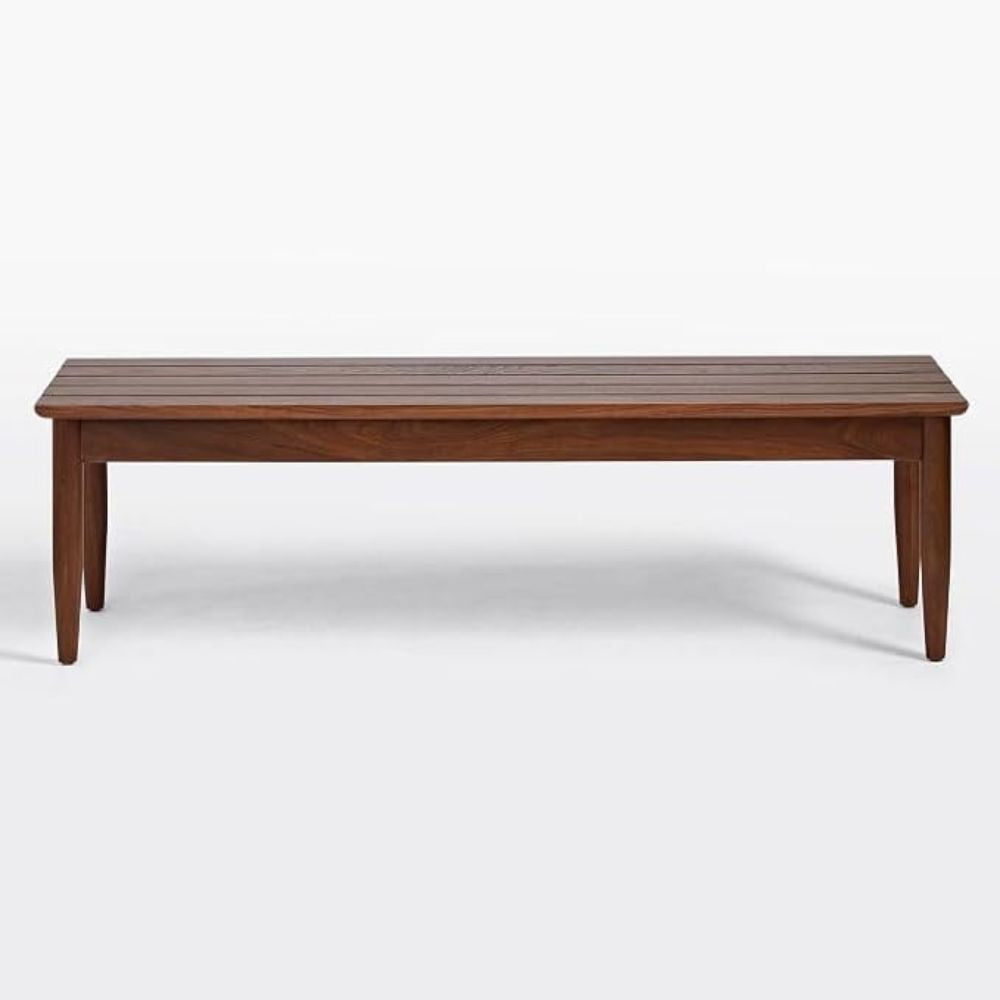 ONIJA Furniture Solid sheesham Wood Bedroom Bench, Slatted Top Design, Walnut Finish, (100 * 40 * 40 cm)
