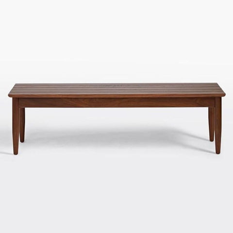 ONIJA Furniture Solid sheesham Wood Bedroom Bench, Slatted Top Design, Walnut Finish, (100 * 40 * 40 cm)