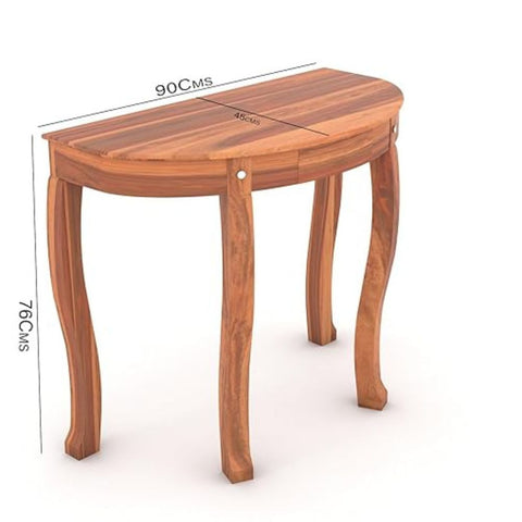 ONIJA Solid Sheesham Wooden Sapphire Cross Console Table for Living Room, Entryway, Home Decor, Dining Room | Half Round Table With Drawers for Office