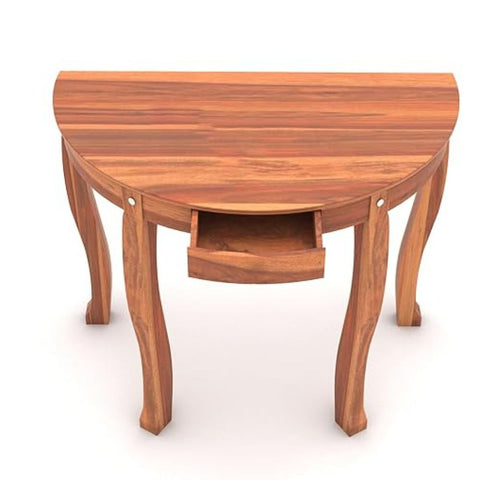 ONIJA Solid Sheesham Wooden Sapphire Cross Console Table for Living Room, Entryway, Home Decor, Dining Room | Half Round Table With Drawers for Office