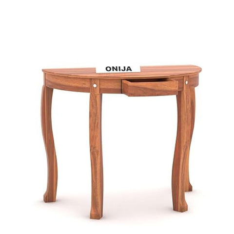 ONIJA Solid Sheesham Wooden Sapphire Cross Console Table for Living Room, Entryway, Home Decor, Dining Room | Half Round Table With Drawers for Office