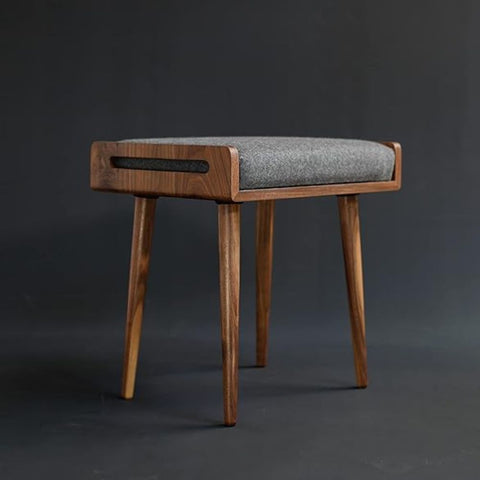 ONIJA Streem Furniture Stool/Seat/Ottoman/Bench in Solid Sheesham Wood Stool with Cushion | Sitting Chair with Handle, Brown