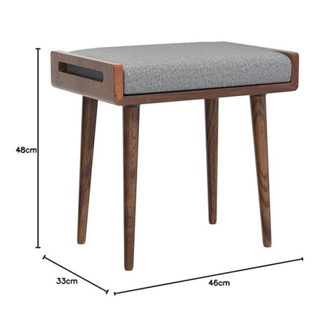 ONIJA Streem Furniture Stool/Seat/Ottoman/Bench in Solid Sheesham Wood Stool with Cushion | Sitting Chair with Handle, Brown