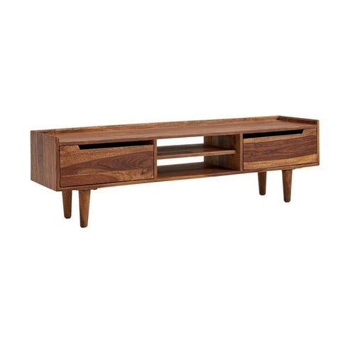 ONIJA Solid Sheesham Wood TV Unit with 2 Drawers